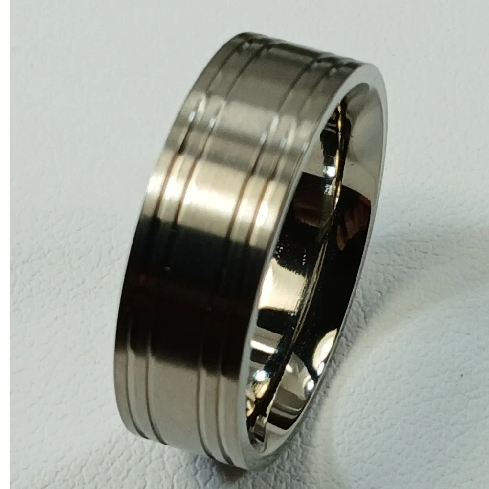 Unique Vintage | Accessories | Vintage Titanium 7mm Comfort Fit Grooved ...